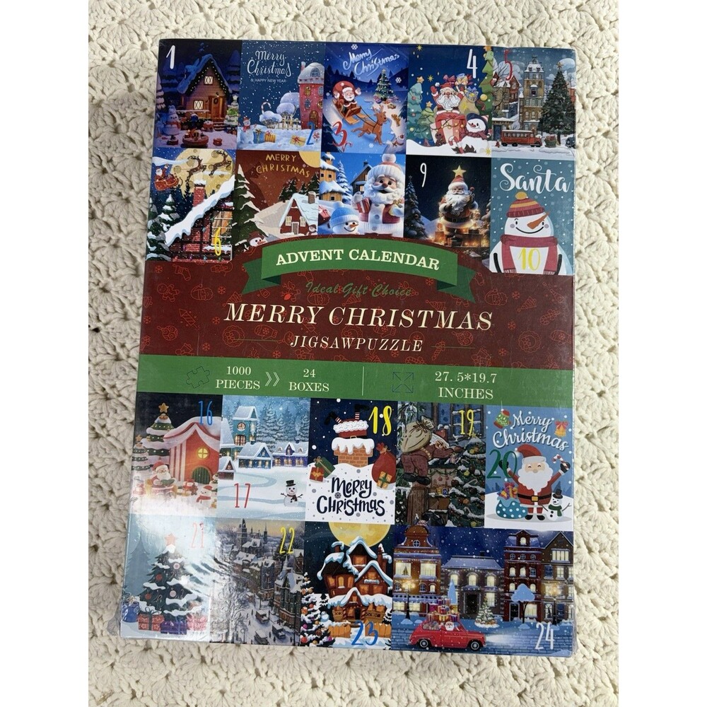 Merry Christmas Advent Calendar Jigsaw Puzzle 2024 19.7” x 27.5” 1000 Pc SEALED